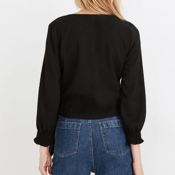 Madewell | Smocked-Sleeve Wrap Top - Picture 7 of 8